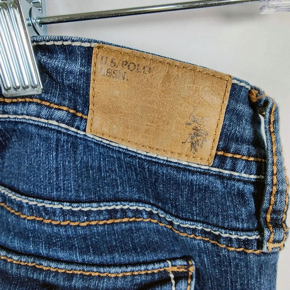 US Polo Assn Jeans Women's 5/6 Skinny Dark Wash Low Rise Flap Pocket - Picture 8 of 12